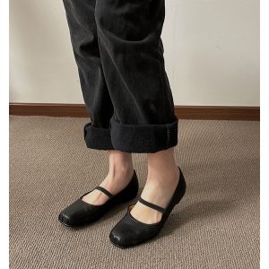 Vintage French Ballet Flats for Women - Handmade Washable Horse Leather Shoes, 2025 Style, Chic Comfort