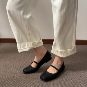 Vintage French Ballet Flats for Women - Handmade Washable Horse Leather Shoes, 2025 Style, Chic Comfort