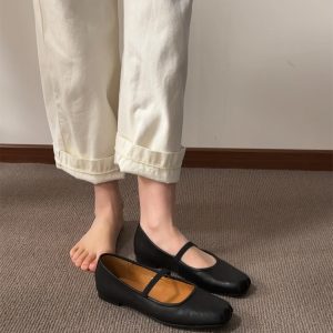 Vintage French Ballet Flats for Women - Handmade Washable Horse Leather Shoes, 2025 Style, Chic Comfort