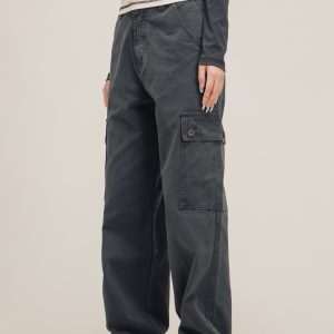 Vintage Gray Lumberjack Overalls for Men and Women - Casual Straight Loose Slightly Flared Pants - 90s American Style