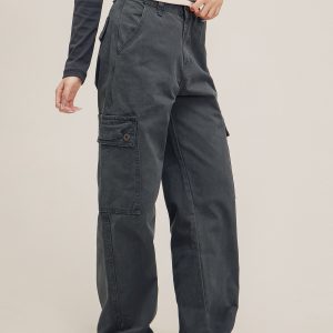 Vintage Gray Lumberjack Overalls for Men and Women - Casual Straight Loose Slightly Flared Pants - 90s American Style