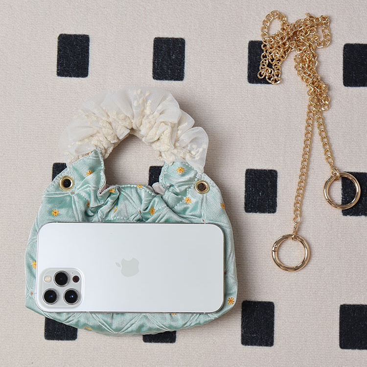 Vintage Green Mini Lace Handbag - Artistic Textured Crossbody Bag for Summer - Cute Niche Design