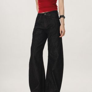 Vintage High Street Casual Loose Straight Leg Flared Wide-Leg Jeans for Men and Women - 90s Inspired Denim Pants