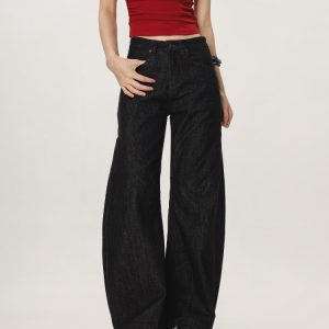 Vintage High Street Casual Loose Straight Leg Flared Wide-Leg Jeans for Men and Women - 90s Inspired Denim Pants