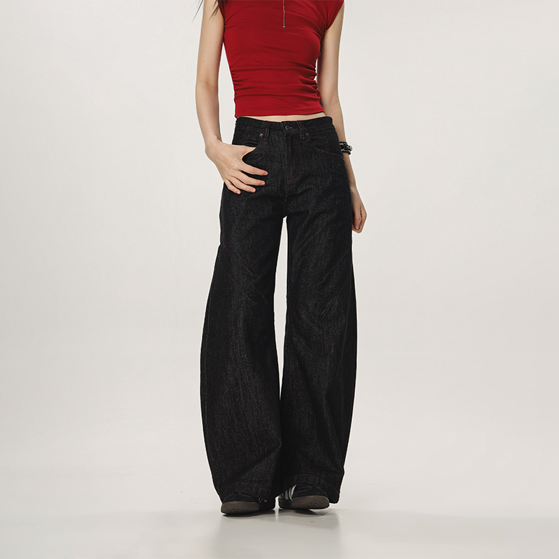 Vintage High Street Casual Loose Straight Leg Flared Wide-Leg Jeans for Men and Women - 90s Inspired Denim Pants