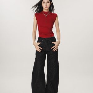 Vintage High Street Casual Loose Straight Leg Flared Wide-Leg Jeans for Men and Women - 90s Inspired Denim Pants