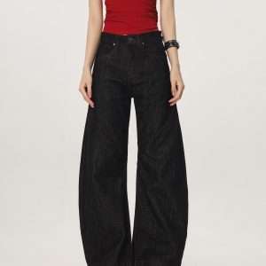 Vintage High Street Casual Loose Straight Leg Flared Wide-Leg Jeans for Men and Women - 90s Inspired Denim Pants