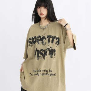 Vintage High Street Loose Short-Sleeve T-Shirt with Wild Skeleton Shadow Print, Niche Design for Trendy Fashion Lovers