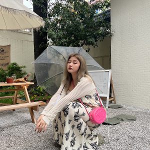 Vintage Ink Print Camisole Dress - High-Waisted Mid-Length Elegant Style - Gentle Temperament Fashion