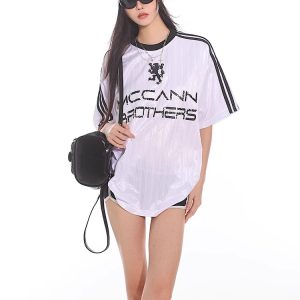 Vintage-Inspired American Sports Jersey - Retro Athletic Top for Casual Wear, 90s Style, Unisex Sports Fashion