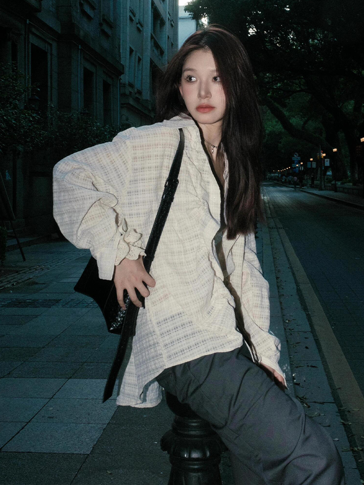 Vintage-Inspired Long Sleeve Drawstring Cardigan for Women - Textured Casual Top for Spring Fashion Vintage-Inspired Long Sleeve Drawstring Cardigan for Women - Textured Casual Top for Spring Fashion