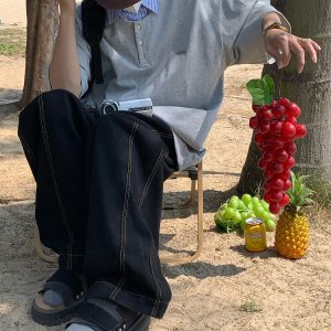 Vintage-Inspired Loose Fit Two-Piece Polo Shirt - Short Sleeve Unisex Summer Top for 2025, Perfect for Casual 90s Style