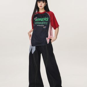 Vintage-Inspired Loose Flared Denim Pants for Men and Women - Trendy Straight Leg Wide-Leg Design, 90s Style