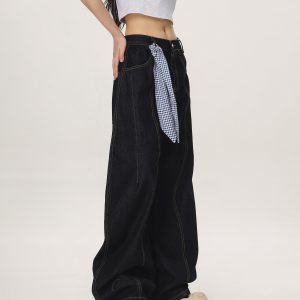 Vintage-Inspired Loose Flared Denim Pants for Men and Women - Trendy Straight Leg Wide-Leg Design, 90s Style