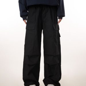 Vintage-Inspired Loose Pleated Cargo Pants for Women - 2025 Multi-Pocket Wide-Leg Trousers, Retro Style, Casual Fashion