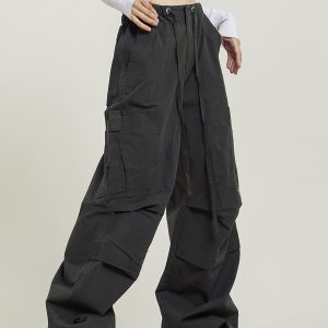 Vintage-Inspired Loose Straight Cargo Pants for Men & Women, Slightly Flared Wide-Leg Casual Style, 90s Y2K Fashion
