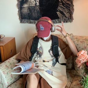 Vintage-Inspired Raglan Short Sleeve T-Shirt for Couples - 2024 Summer High Street Trendy Casual Fashion