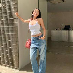 Vintage-Inspired Summer Lightweight Fashion-Cut Baggy Jeans for Effortless Y2K Style