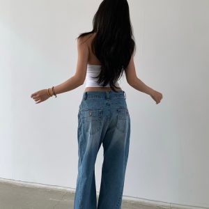 Vintage-Inspired Summer Lightweight Fashion-Cut Baggy Jeans for Effortless Y2K Style