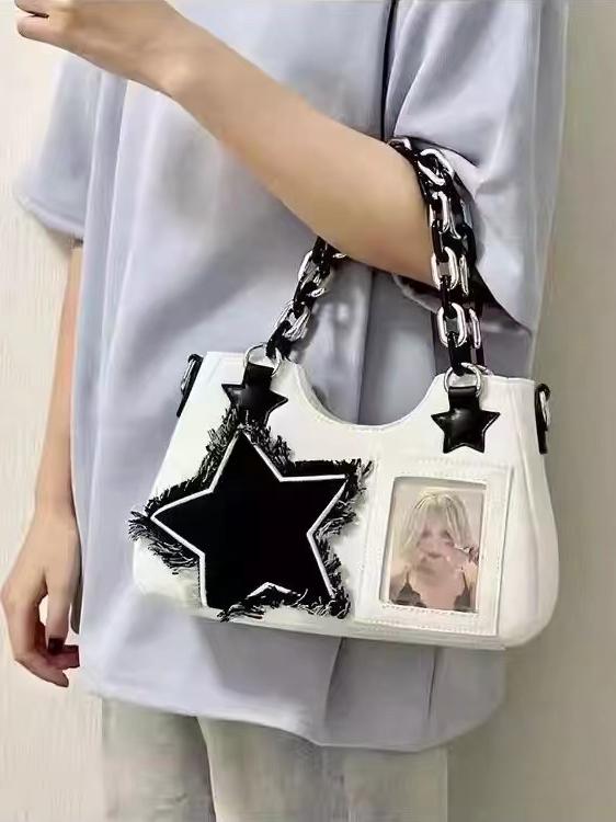 Vintage Japanese Style Denim Shoulder Crossbody Bag for Women - Trendy Spicy Girl Design, Small Food Quantity Handbag Vintage Japanese Style Denim Shoulder Crossbody Bag for Women - Trendy Spicy Girl Design, Small Food Quantity Handbag