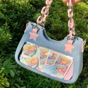 Vintage Japanese Style Denim Shoulder Crossbody Bag for Women - Trendy Spicy Girl Design, Small Food Quantity Handbag