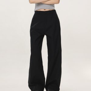 Vintage Khaki Casual Pants for Men and Women - Summer Loose Straight Leg Slightly Flared Wide-Leg Trousers, Versatile 90s Style