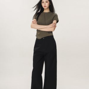 Vintage Khaki Casual Pants for Men and Women - Summer Loose Straight Leg Slightly Flared Wide-Leg Trousers, Versatile 90s Style