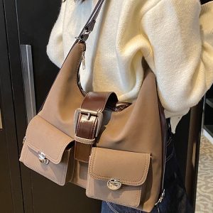 Vintage Large Capacity Commuter Tote Bag - Lightweight Travel Crossbody Shoulder Bag, Versatile Backpack Style