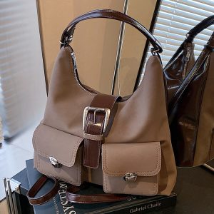 Vintage Large Capacity Commuter Tote Bag - Lightweight Travel Crossbody Shoulder Bag, Versatile Backpack Style