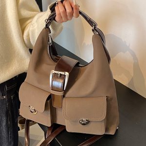 Vintage Large Capacity Commuter Tote Bag - Lightweight Travel Crossbody Shoulder Bag, Versatile Backpack Style