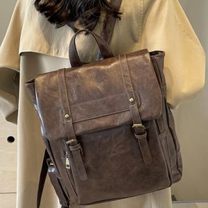 Vintage Large Capacity Women's Backpack - Versatile Commuter Book Bag for Students and Travel