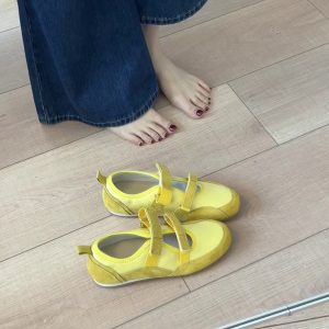 Vintage Leather Hollow-Out Velcro Mary Jane Shoes for Women - Versatile Ballet Style Flat Casual Training Shoes