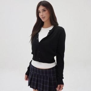 Vintage Low-Waist Blue Plaid Pleated Skirt - Y2K Style, Retro Fashion, 90s Inspired, Women's Trendy Everyday Wear