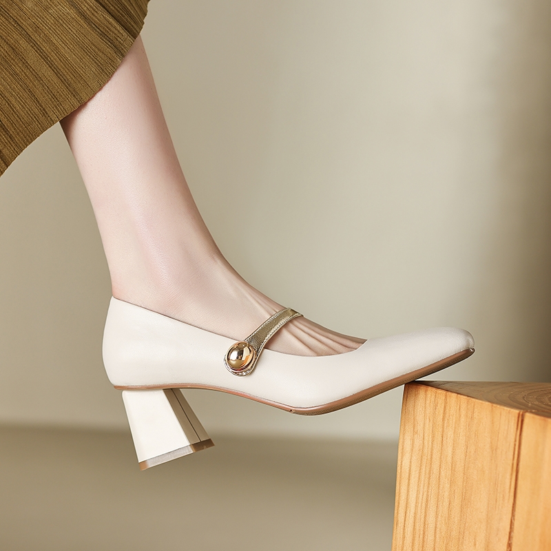 Vintage Mary Jane High-Heeled Leather Shoes for Women, Italian Corso Venezia Style, Lolita Fashion, Classic Retro Design