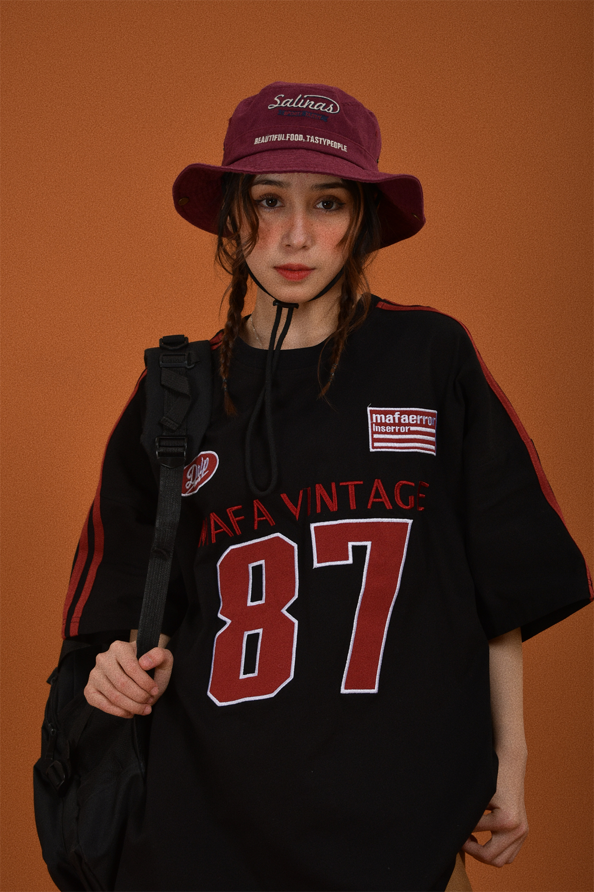 Vintage Motorcycle Graphic Short Sleeve T-Shirt for Women - Summer Loose Fit Double Stripe Trendy Y2K Style Vintage Motorcycle Graphic Short Sleeve T-Shirt for Women - Summer Loose Fit Double Stripe Trendy Y2K Style