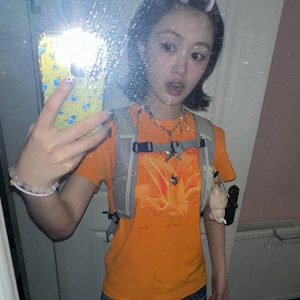 Vintage Retro Lily Print Dopamine Orange T-Shirt for Women - Summer Casual Top, Round Neck, Short Sleeves, Y2K Style