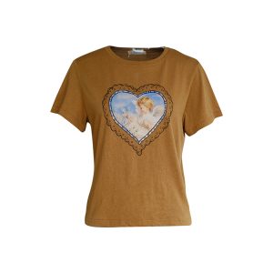 Vintage Retro Printed Short Sleeve T-Shirt for Women - Summer Thin Loose Round Neck Top, Y2K Style, Casual Fashion Essential