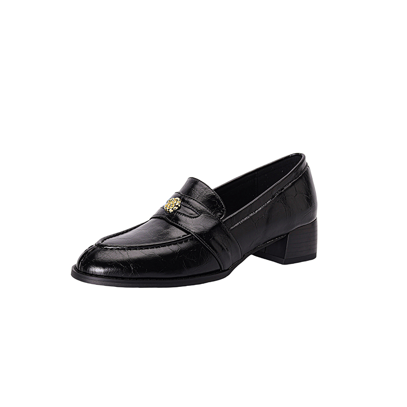 Vintage Roman-Style Camellia Pointed Loafers for Women - Chunky Heels, Slip-On Design, Y2K Fashion, Italian Corso Venezia Inspired