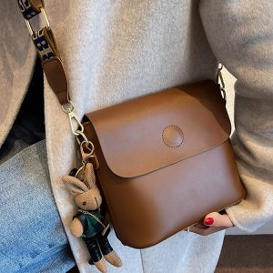 Vintage Soft Leather Bucket Crossbody Bag for Women - High-End Versatile Sweet Shoulder Bag for Commuting and Travel