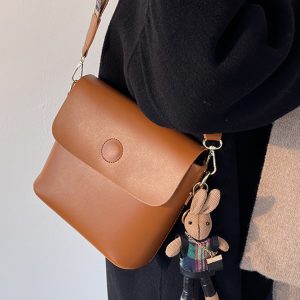 Vintage Soft Leather Bucket Crossbody Bag for Women - High-End Versatile Sweet Shoulder Bag for Commuting and Travel