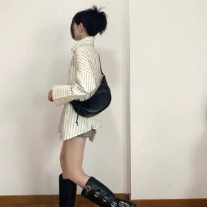 Vintage Soft Leather Dumpling Bag - Versatile Crescent Shoulder Crossbody Bag for Commuters - Elegant High-End Waist Bag