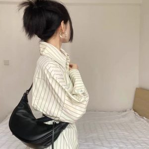 Vintage Soft Leather Dumpling Bag - Versatile Crescent Shoulder Crossbody Bag for Commuters - Elegant High-End Waist Bag