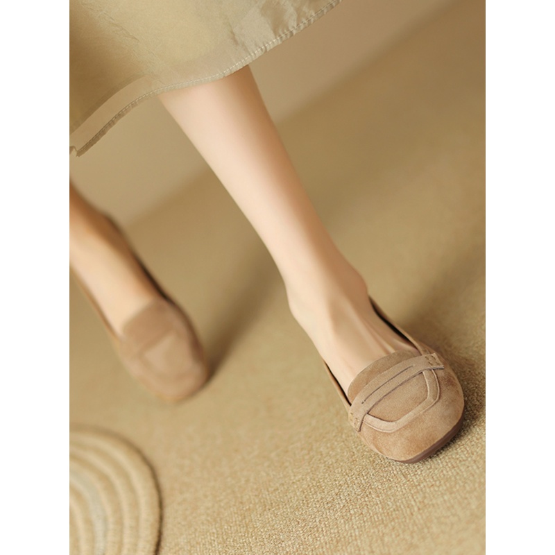 Vintage Soft Leather Suede Lambskin Loafers - Flat Driving Shoes for Effortless Chic Style