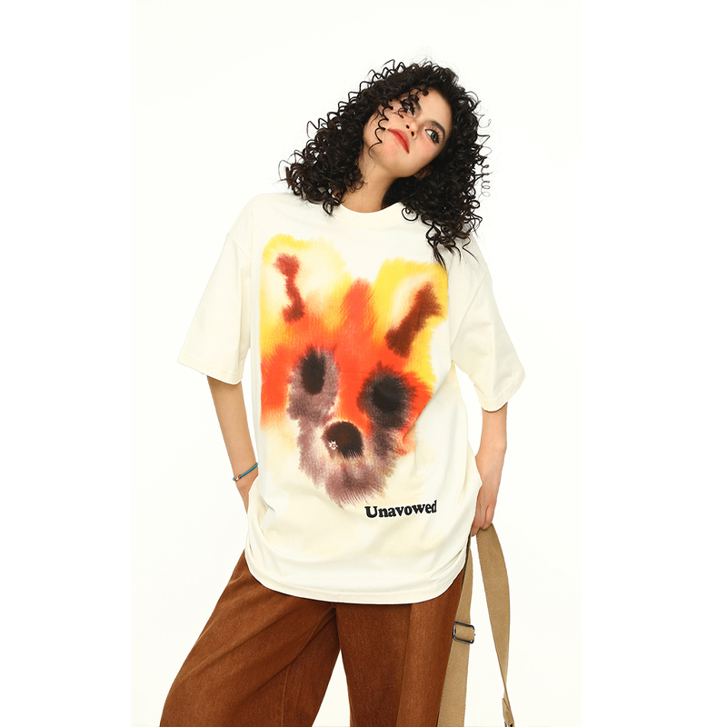 Vintage Street Graffiti Print Short Sleeve T-Shirt for Couples - Unisex Trendy 90s American Style Graphic Tee