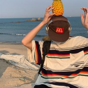 Vintage Striped Short Sleeve T-Shirt for Men and Women, Casual Round Neck Top, Versatile Summer Style, 90s Inspired Fashion