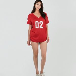 Vintage Style V-Neck Loose T-Shirt for Women – Retro 90s Casual Top