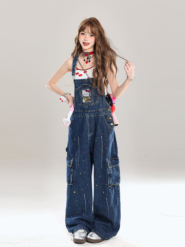 Vintage-Style Women's Denim Overalls - Playful Relaxed Wide-Leg Summer 2025 Fashion for a Youthful Look Vintage-Style Women's Denim Overalls - Playful Relaxed Wide-Leg Summer 2025 Fashion for a Youthful Look