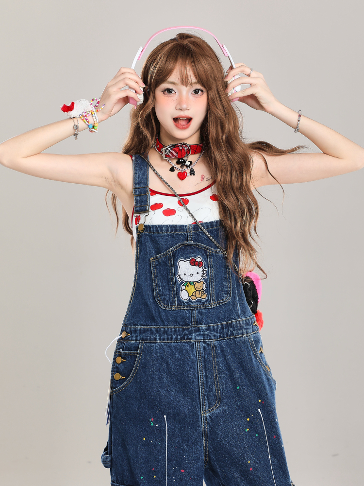 Vintage-Style Women's Denim Overalls - Playful Relaxed Wide-Leg Summer 2025 Fashion for a Youthful Look Vintage-Style Women's Denim Overalls - Playful Relaxed Wide-Leg Summer 2025 Fashion for a Youthful Look