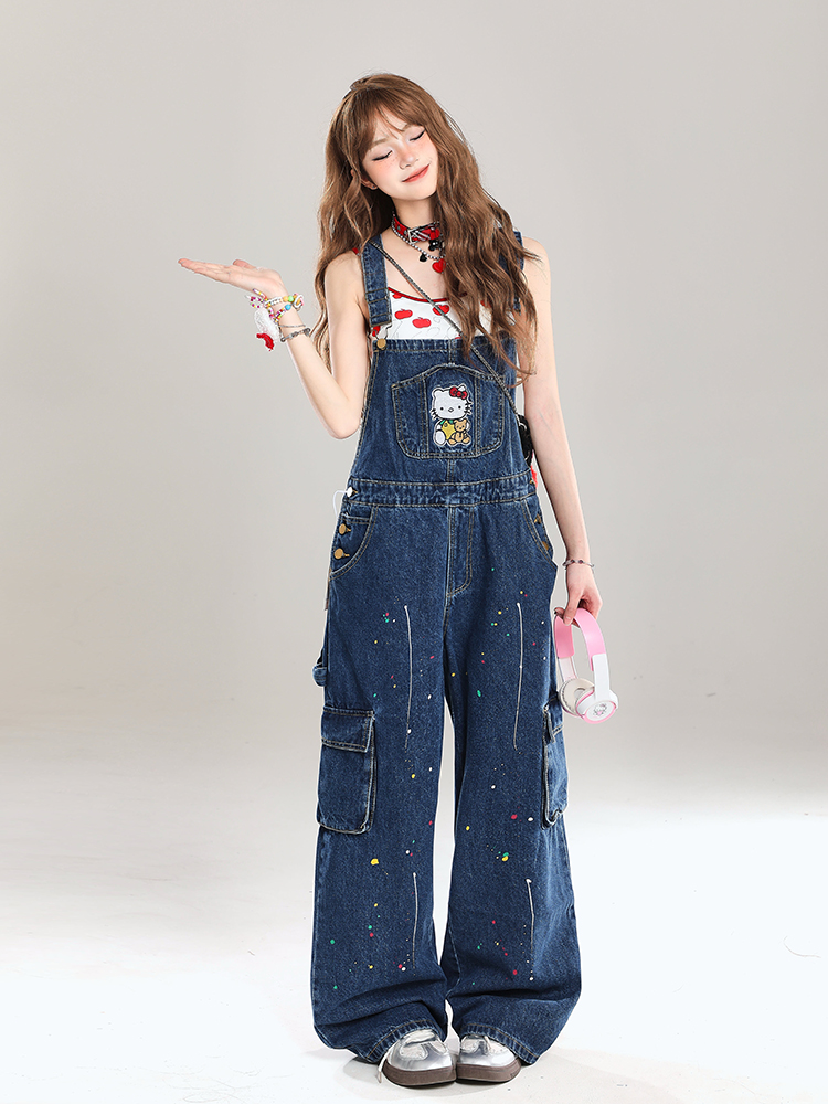 Vintage-Style Women's Denim Overalls - Playful Relaxed Wide-Leg Summer 2025 Fashion for a Youthful Look Vintage-Style Women's Denim Overalls - Playful Relaxed Wide-Leg Summer 2025 Fashion for a Youthful Look