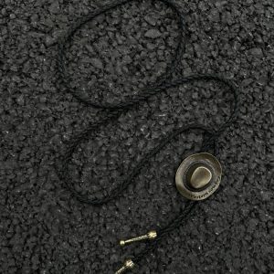 Vintage Western Cowboy Polo Collar Necklace - Unisex Alloy Pendant with Leather Rope Tie - Trendy Fashion Accessory for 90s Y2K Style